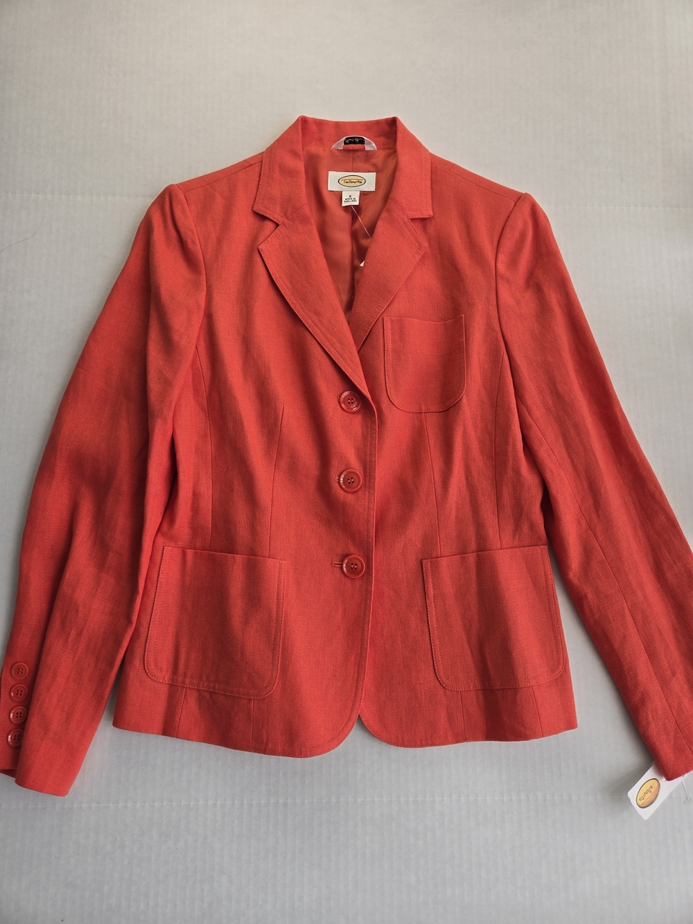 Vintage Talbots Red Irish Linen Blazer Jacket - Size 2 - NWT